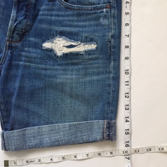 Abercrombie & Fitch Denim Distressed Blue Jean Shorts Size 4 / 27 - Picture 6 of 10